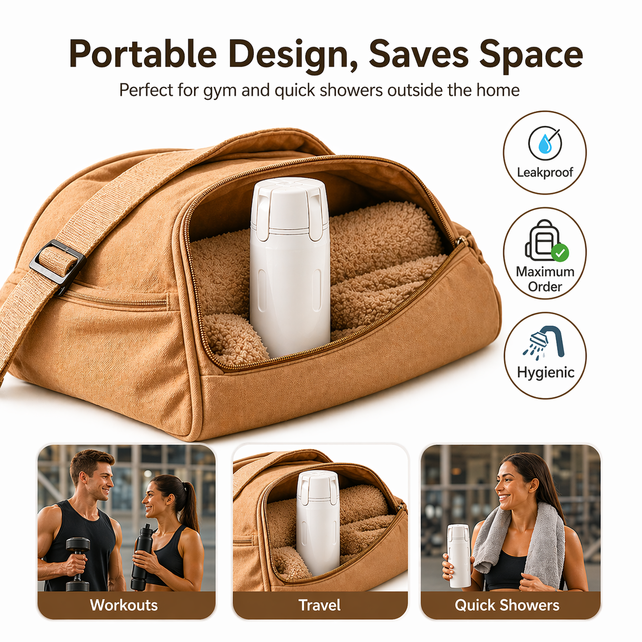 Compact_4-in-1_Travel_Dispenser_in_gym_bag_for_outdoor_and_short_trips